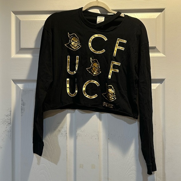 Victoria’s Secret Pink UCF University of Central Florida Cut Out Shirt S - Picture 1 of 6